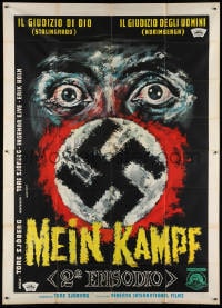 2x317 SECRETS OF THE NAZI CRIMINALS Italian 2p 1962 Mein Kampf II, wild swastika art, rare!