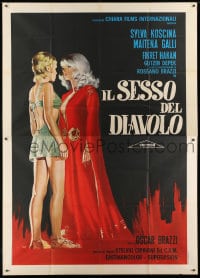 2x323 SEX OF THE DEVIL Italian 2p 1971 Mos art of sexy Sylva Koscina & Maitena Galli, rare!