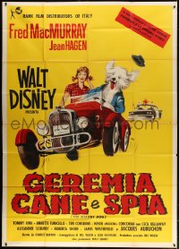 2x325 SHAGGY DOG Italian 2p 1959 Disney, different Nano art of Jean HAgen & dog in car, rare!