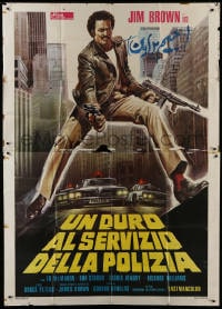 2x330 SLAUGHTER'S BIG RIPOFF Italian 2p 1974 different art of giant Jim Brown over city & cop cars!