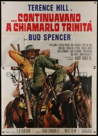 2x353 TRINITY IS STILL MY NAME Italian 2p 1972 cool spaghetti western art of Terence Hill on horse!