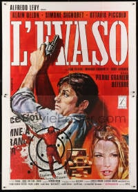 2x365 WIDOW COUDERC Italian 2p 1971 great art of Alain Delon with gun by Rodolfo Gasparri!