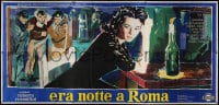 2x118 ESCAPE BY NIGHT Italian 6p 1960 Roberto Rossellini, cool different art by Ercole Brini!