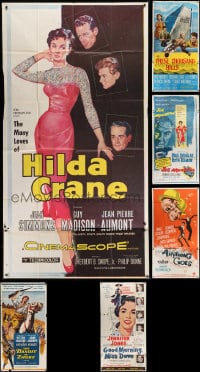 2y307 LOT OF 9 FOLDED THREE-SHEETS 1950s great images from a variety of different movies!