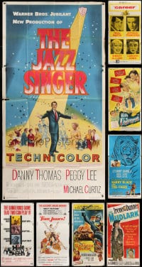 2y306 LOT OF 10 FOLDED THREE-SHEETS 1950s-1960s great images from a variety of different movies!