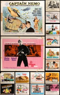 2y650 LOT OF 18 MOSTLY FORMERLY FOLDED HALF-SHEETS 1960s-1970s a variety of movie images!