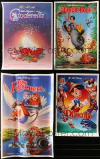2y683 LOT OF 47 UNFOLDED DISNEY RE-RELEASE MINI POSTERS 1990s Cinderella, Jungle Book & more!