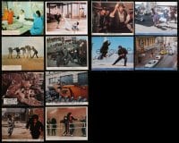 2y344 LOT OF 12 COLOR ENGLISH FRONT OF HOUSE LOBBY CARDS AND 8X10 STILLS 1960s-1970s cool scenes!
