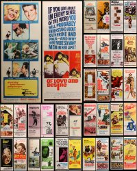 2y639 LOT OF 44 MOSTLY UNFOLDED INSERTS 1960s great images from a variety of different movies!