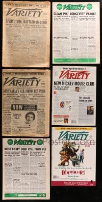 2y299 LOT OF 6 VARIETY EXHIBITOR MAGAZINES 1960s-2000s great movie & theater related news stories!