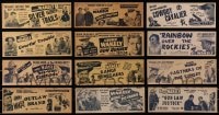 2y011 LOT OF 12 JIMMY WAKELY 4X11 TITLE STRIPS 1940s all from singing cowboy western movies!