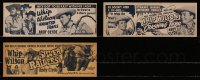 2y012 LOT OF 3 WHIP WILSON 4X11 TITLE STRIPS 1940s-1950s Haunted Trails, Silver Raiders & more!
