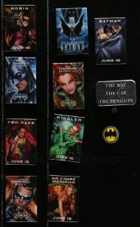 2y430 LOT OF 11 BATMAN MOVIES PIN-BACK BUTTONS 1990s great images of heroes & villains!
