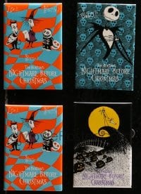 2y443 LOT OF 4 NIGHTMARE BEFORE CHRISTMAS PIN-BACK BUTTONS 1993 great cartoon character images!