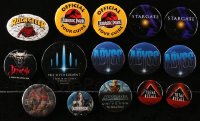2y425 LOT OF 15 HORROR/SCI-FI/FANTASY PIN-BACK BUTTONS 1980s-1990s a variety of movie images!