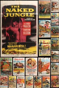 2y066 LOT OF 22 FOLDED ONE-SHEETS 1950s-1960s great images from a variety of different movies!
