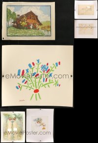 2y719 LOT OF 6 UNFOLDED ART PRINTS 1990s colorful images ready to frame & hang on your wall!