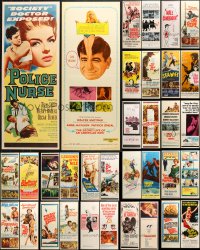 2y643 LOT OF 34 UNFOLDED INSERTS 1950s-1970s great images from a variety of different movies!