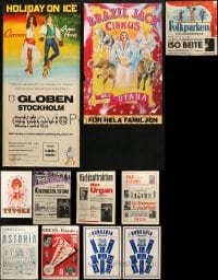 2y569 LOT OF 11 MOSTLY FORMERLY FOLDED NON-U.S. VAUDEVILLE AND CIRCUS POSTERS 1930s-1970s cool!