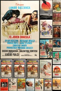 2y057 LOT OF 41 FOLDED SPANISH LANGUAGE ONE-SHEETS 1960s-1990s a variety of movie images!