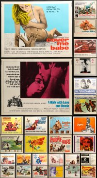 2y645 LOT OF 28 MOSTLY UNFOLDED HALF-SHEETS 1960s great images from a variety of different movies!