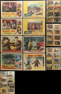 2y142 LOT OF 40 1950S BAGGED AND PRICED LOBBY CARDS 1950s incomplete sets from a variety of movies!