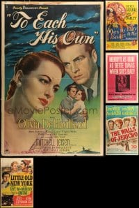 2y318 LOT OF 5 1940S ONE-SHEETS GLUED TO BOARDS 1940s great titles in MUCH lesser condition!