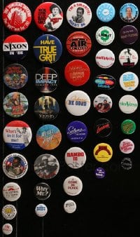 2y402 LOT OF 41 PIN-BACK BUTTONS 1970s-1990s great images from a variety of different movies!