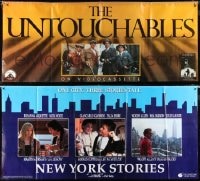 2y323 LOT OF 2 VIDEO VINYL BANNERS 1980s-1990s New York Stories, The Untouchables!