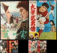 2y558 LOT OF 6 FORMERLY TRI-FOLDED JAPANESE B2 POSTERS 1960s cool country of origin movies!