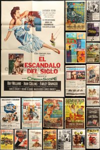 2y053 LOT OF 47 FOLDED SPANISH LANGUAGE ONE-SHEETS 1960s-1970s a variety of movie images!