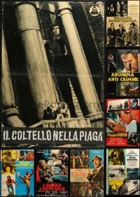 2y615 LOT OF 10 FORMERLY FOLDED 27x37 ITALIAN PHOTOBUSTAS 1960s-1980s a variety of movie scenes!