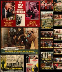 2y620 LOT OF 29 FORMERLY FOLDED 19x26 ITALIAN PHOTOBUSTAS 1950s-1970s a variety of movie scenes!