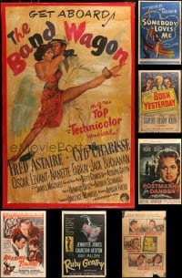 2y316 LOT OF 9 1950S-60S ONE-SHEETS GLUED TO BOARDS 1950s-1960s great titles in lesser condition!