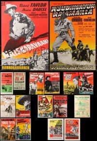 2y584 LOT OF 17 MOSTLY FORMERLY FOLDED WESTERN FINNISH POSTERS 1950s-1960s cool cowboy images!
