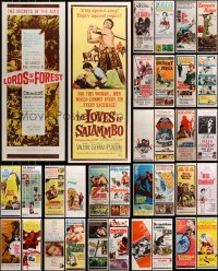 2y642 LOT OF 36 MOSTLY UNFOLDED INSERTS 1960s great images from a variety of different movies!