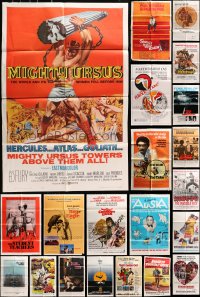2y029 LOT OF 111 FOLDED ONE-SHEETS 1950s-1970s great images from a variety of different movies!