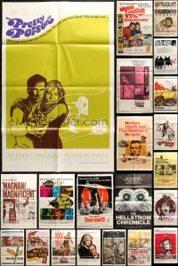 2y064 LOT OF 25 FOLDED ONE-SHEETS 1960s-1970s great images from a variety of different movies!