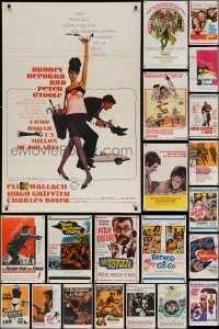 2y727 LOT OF 45 TRI-FOLDED SPANISH LANGUAGE 27x41 ONE-SHEETS 1960s-1980s cool movie images!