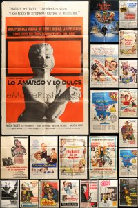 2y055 LOT OF 44 FOLDED SPANISH LANGUAGE ONE-SHEETS 1960s-1990s a variety of movie images!