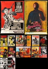 2y585 LOT OF 16 MOSTLY UNFOLDED WESTERN 16x25 FINNISH POSTERS 1960s-1970s cool cowboy images!