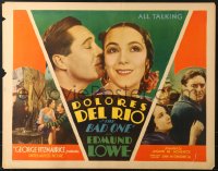 2z009 BAD ONE 1/2sh 1930 pre-Code, romantic c/u of Dolores Del Rio & Edmund Lowe and more!