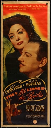 2z006 THEY ALL KISSED THE BRIDE insert 1942 wonderful close-up of Joan Crawford & Melvyn Douglas!