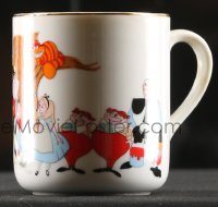 2z190 ALICE IN WONDERLAND coffee mug 1990s Disney Lewis Carroll classic, wonderful character art!