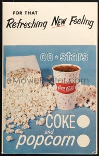 2z046 COCA-COLA COKE & POPCORN soft drink sales posters 1960s cool lobby displays!