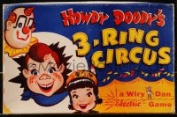 2z248 HOWDY DOODY SHOW 9x14 board game 1950s 3-Ring Circus, a Wiry Dan eletric game!