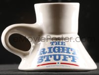 2z193 RIGHT STUFF coffee mug 1983 Philip Kaufman, really cool flat bottomed design!
