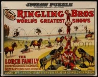2z208 RINGLING BROS WORLD'S GREATEST SHOWS jigsaw puzzle 1980s acrobats performing, 500 pieces!