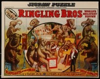 2z209 RINGLING BROS WORLD'S GREATEST SHOWS jigsaw puzzle 1980s elephants at the fair, 500 pieces!
