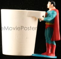 2z202 SUPERMAN promo item drinking cup 1988 Burger King promotion, great figure holding cup!